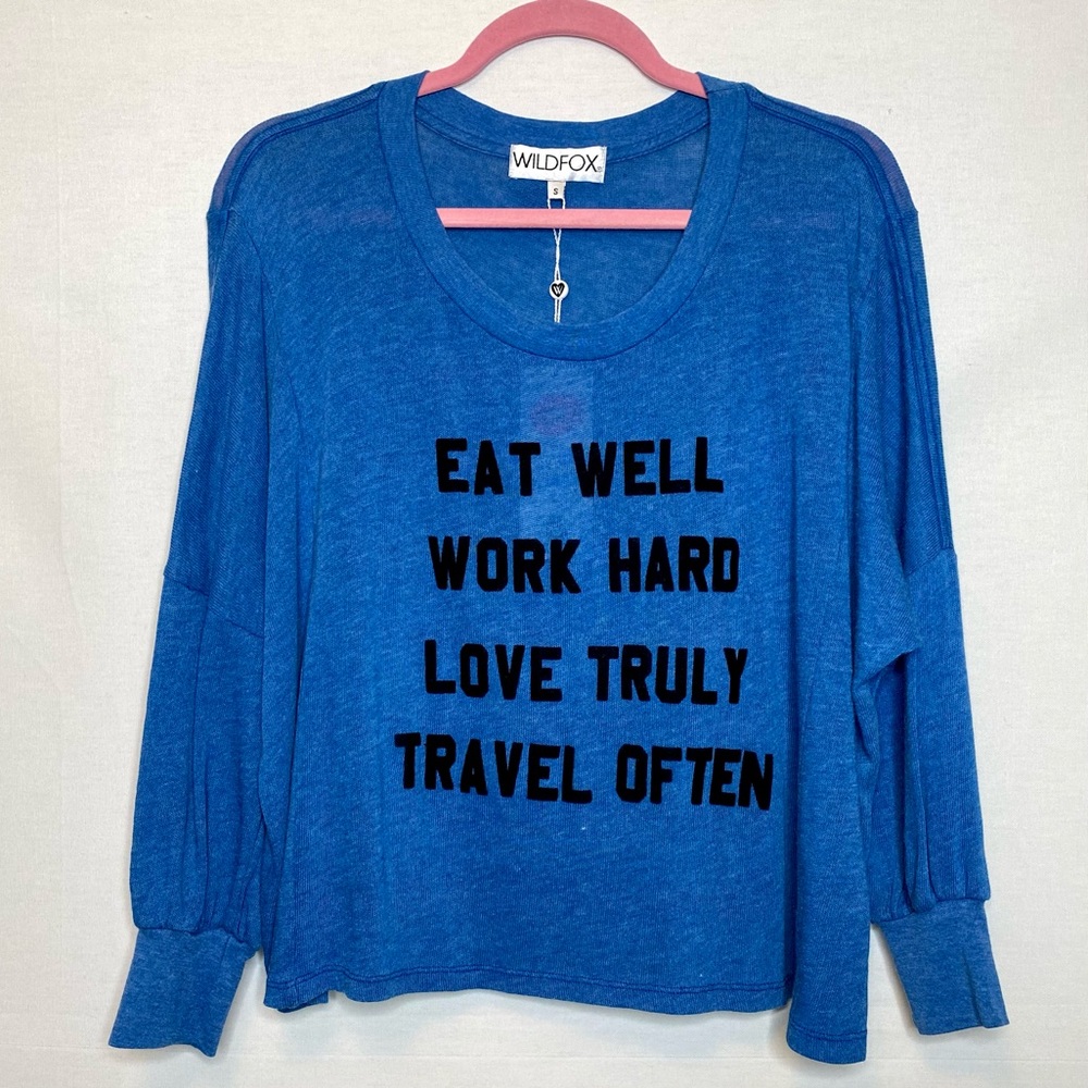 WILDFOX blue “Travel List” shirt 💙